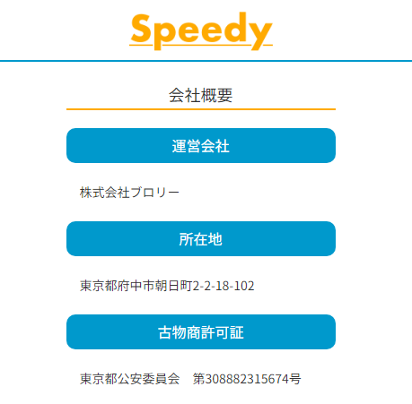 スピーディ(Speedy)会社登記情報